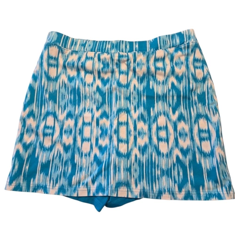 Jones New York Sport Women's Size L Golf Tennis Skort Teal Blue & White 2 pocket - Picture 2 of 16